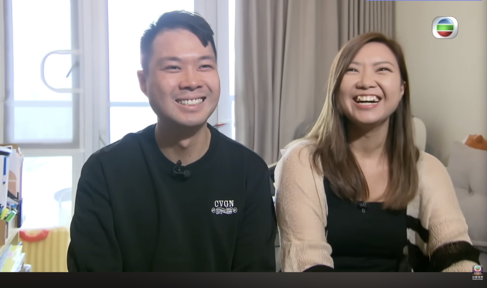 TVB 節目中 Nic Leung 與 April Lo 接受訪問